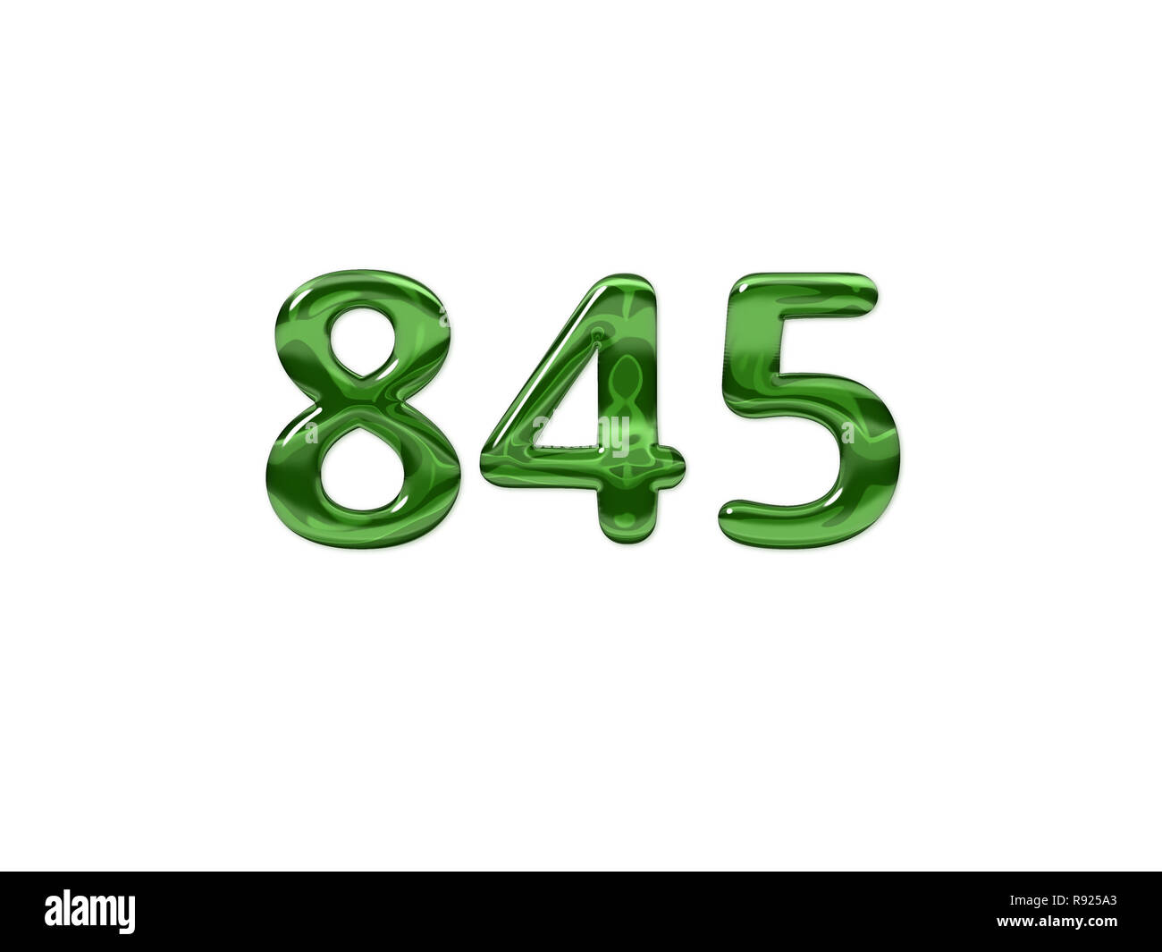 Green Number 845 isolated white background Stock Photo Alamy