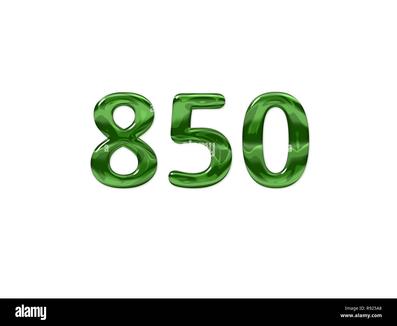 Green Number 850 isolated white background Stock Photo Alamy
