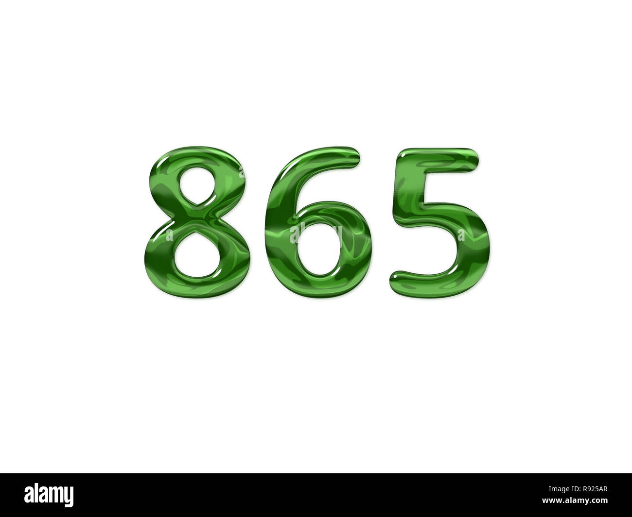 Green Number 865 isolated white background Stock Photo Alamy