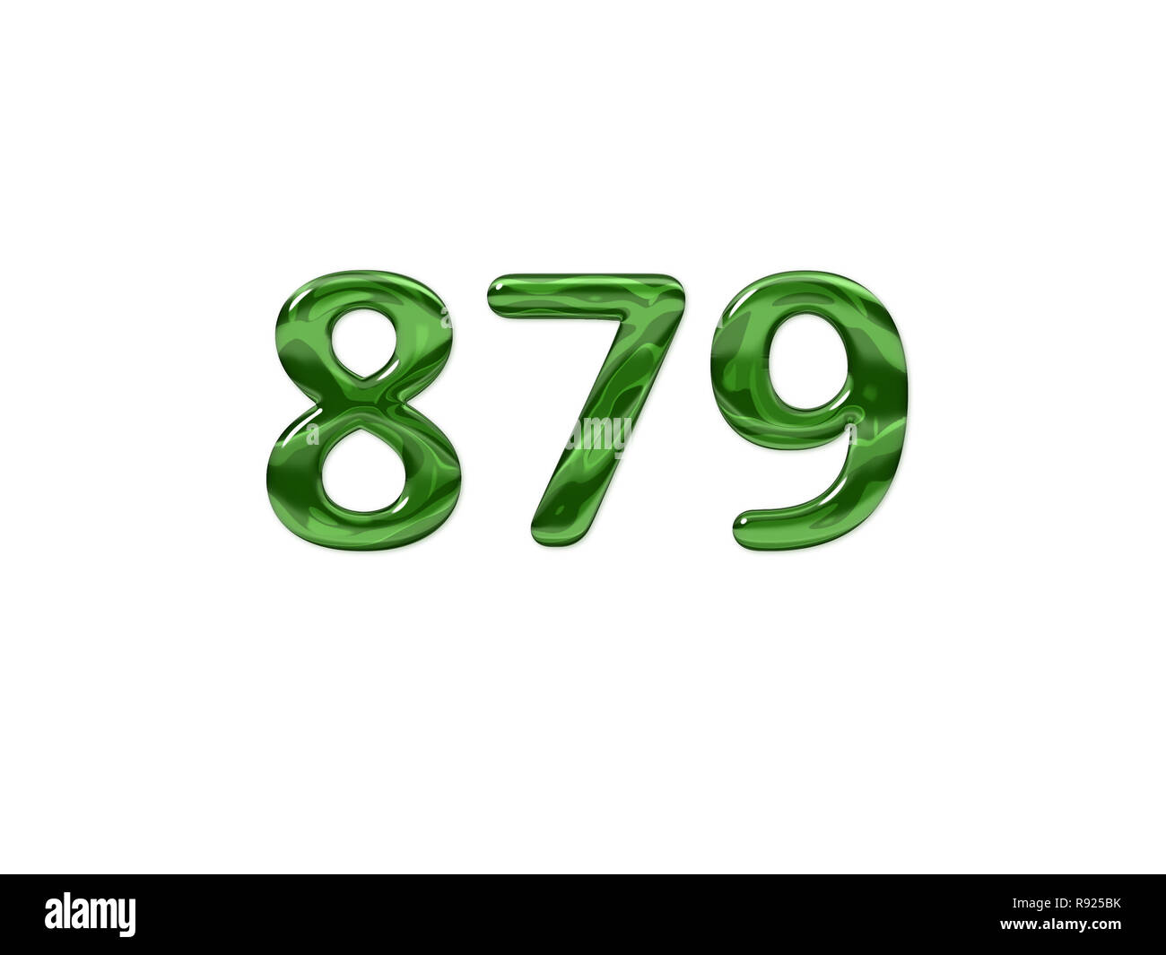 Green Number 879 isolated white background Stock Photo - Alamy
