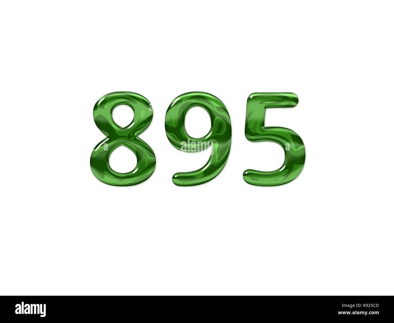 Green Number 895 isolated white background Stock Photo - Alamy