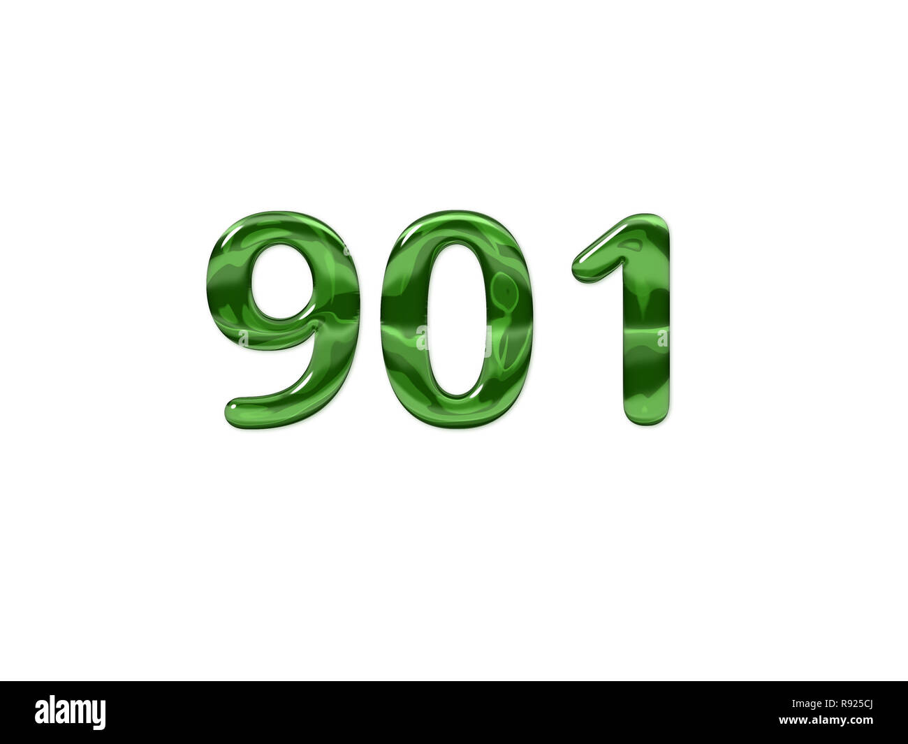Green Number 901 isolated white background Stock Photo - Alamy