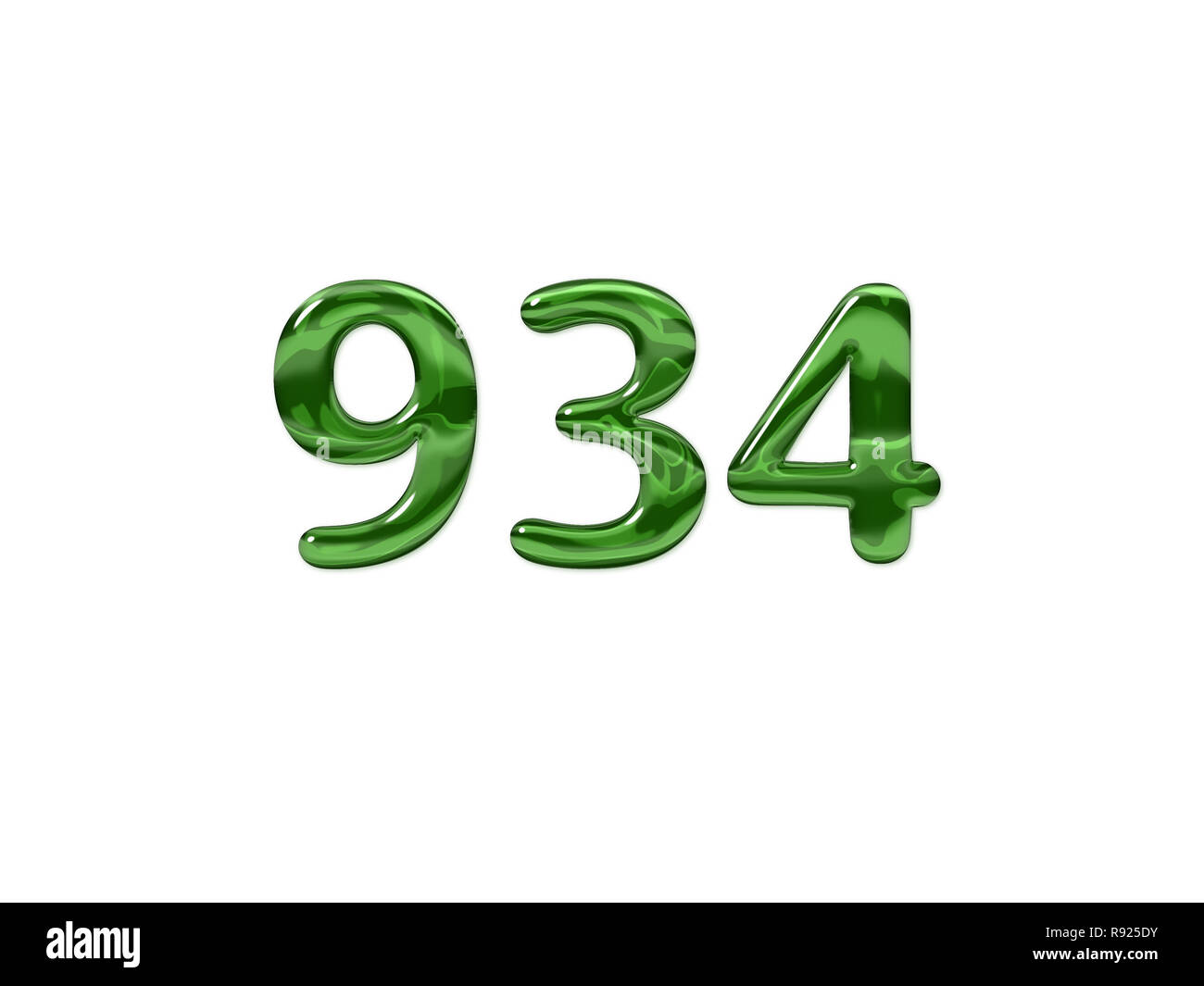 Green Number 934 isolated white background Stock Photo Alamy