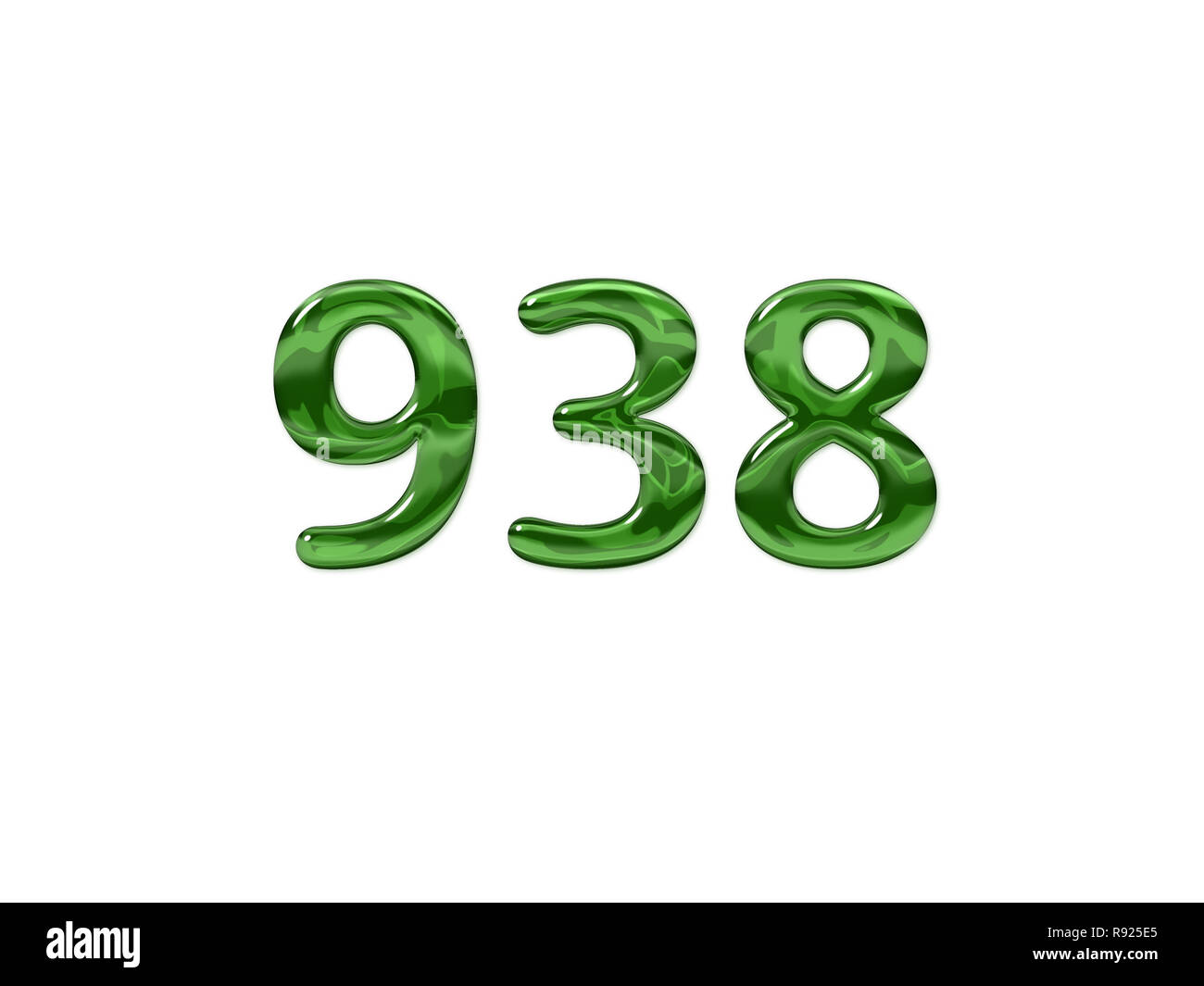 Green Number 938 isolated white background Stock Photo - Alamy