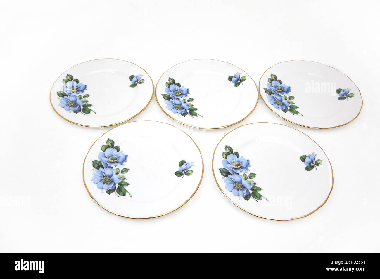 Gainsborough Bone China Saucers With Floral Design Stock Photo Alamy