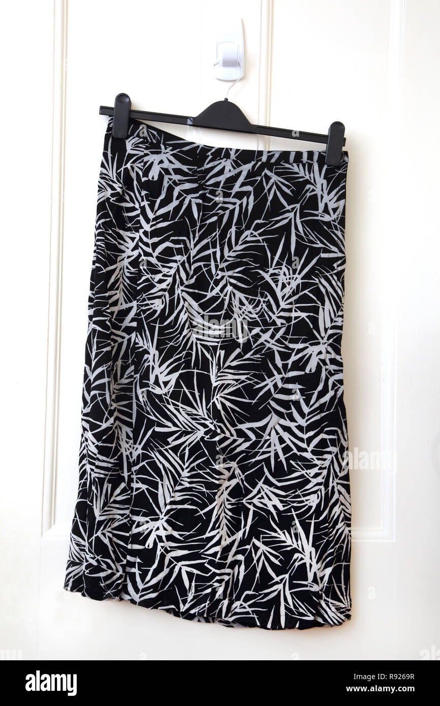 Black and White Wrap Around Skirt Stock Photo
