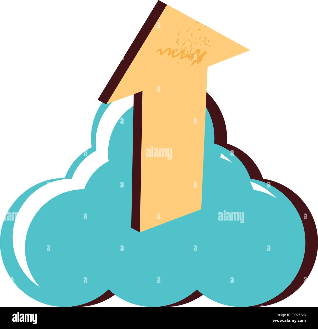 cloud computing with arrow up vector illustration design Stock Vector ...