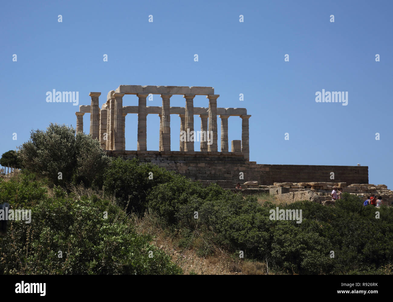 Attica Greece Cape Sounion Temple Of Poseidon Stock Photo