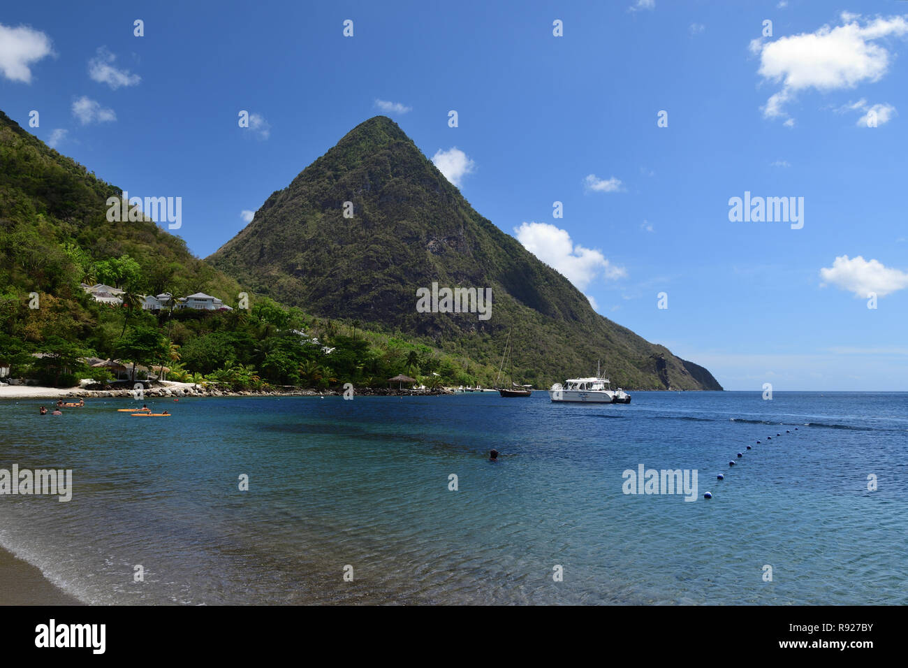 Scenic view of the Pitons in Saint Lucia Stock Photo Alamy