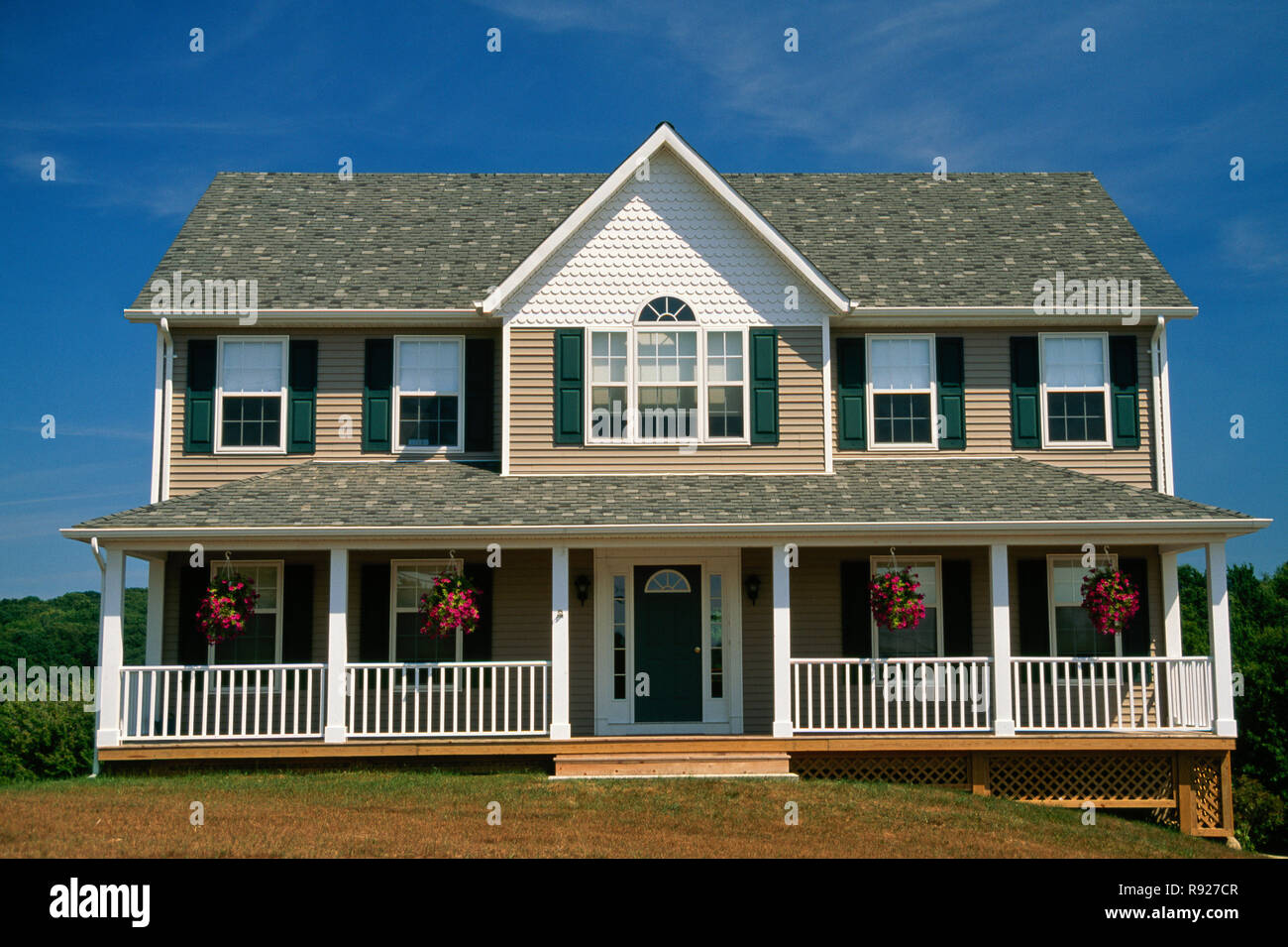 Suburban Two Story Showcase Home, USA Stock Photo - Alamy