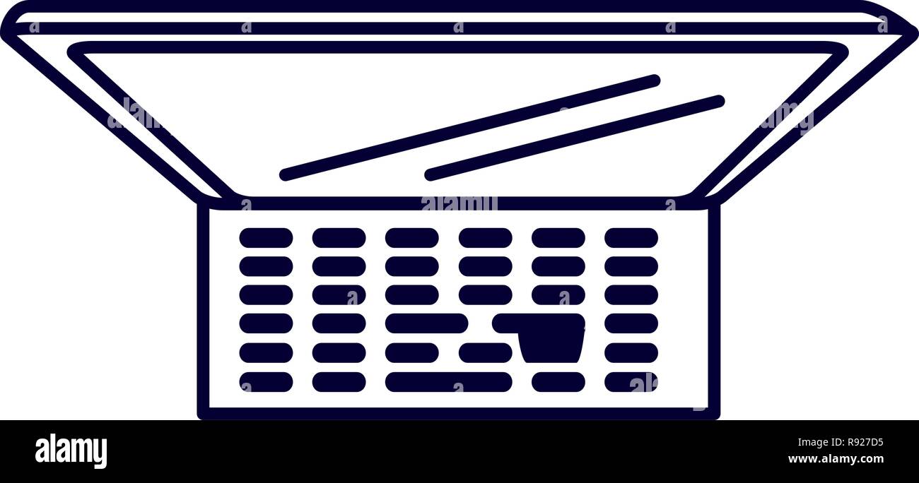 view aerial of laptop computer isolated icon vector illustration design ...