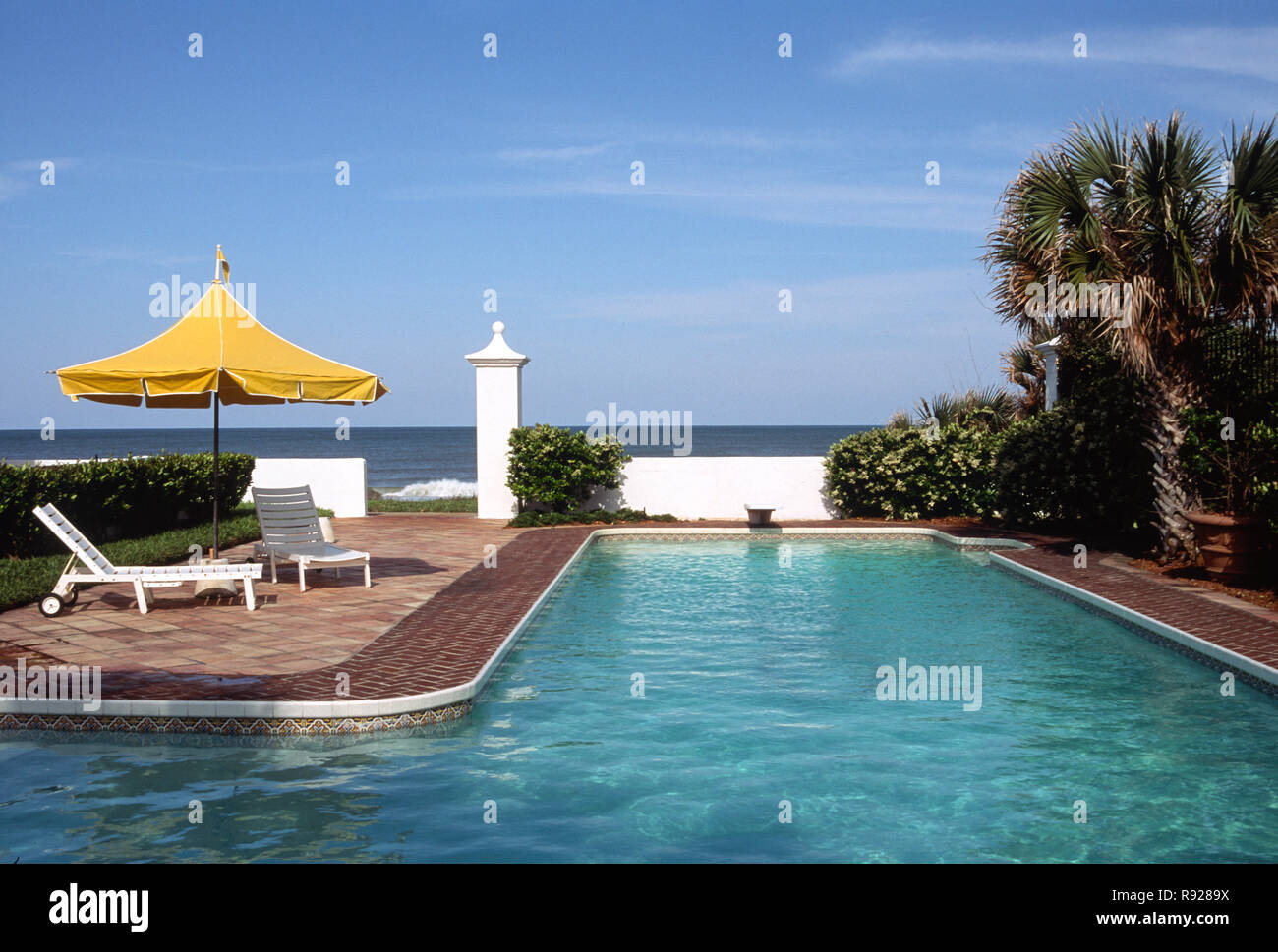 Luxurious private swimming pool is on the Atlantic Ocean in Florida ...