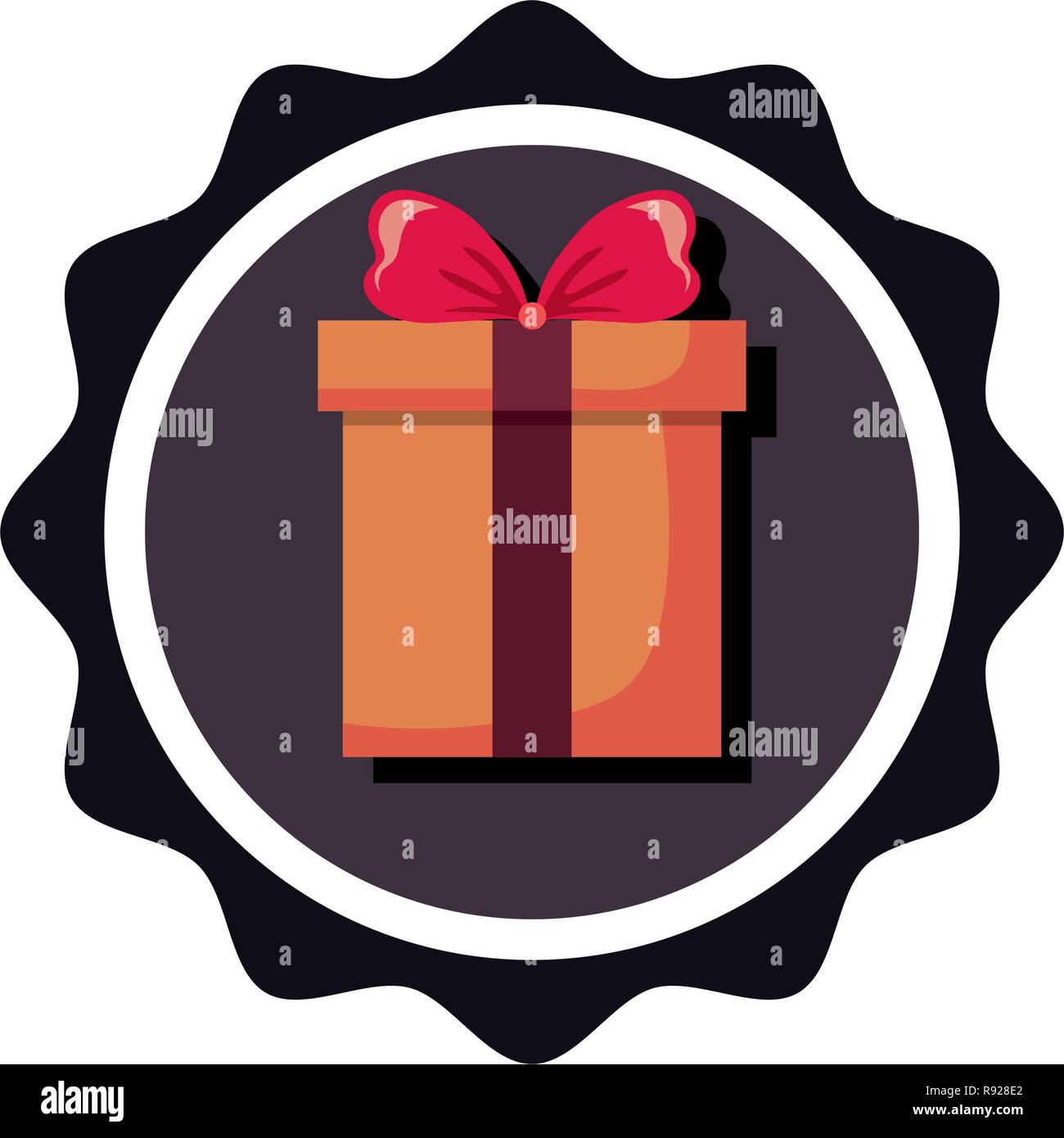 online shopping gift box badge vector illustration Stock Vector Image ...