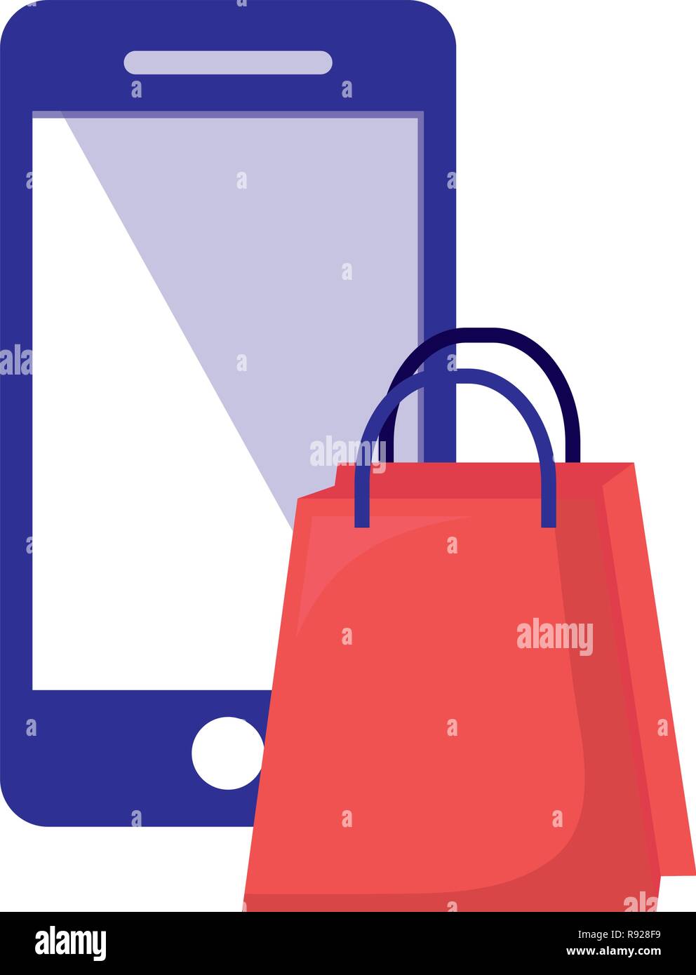 online shopping cellphone bag market vector illustration Stock Vector ...
