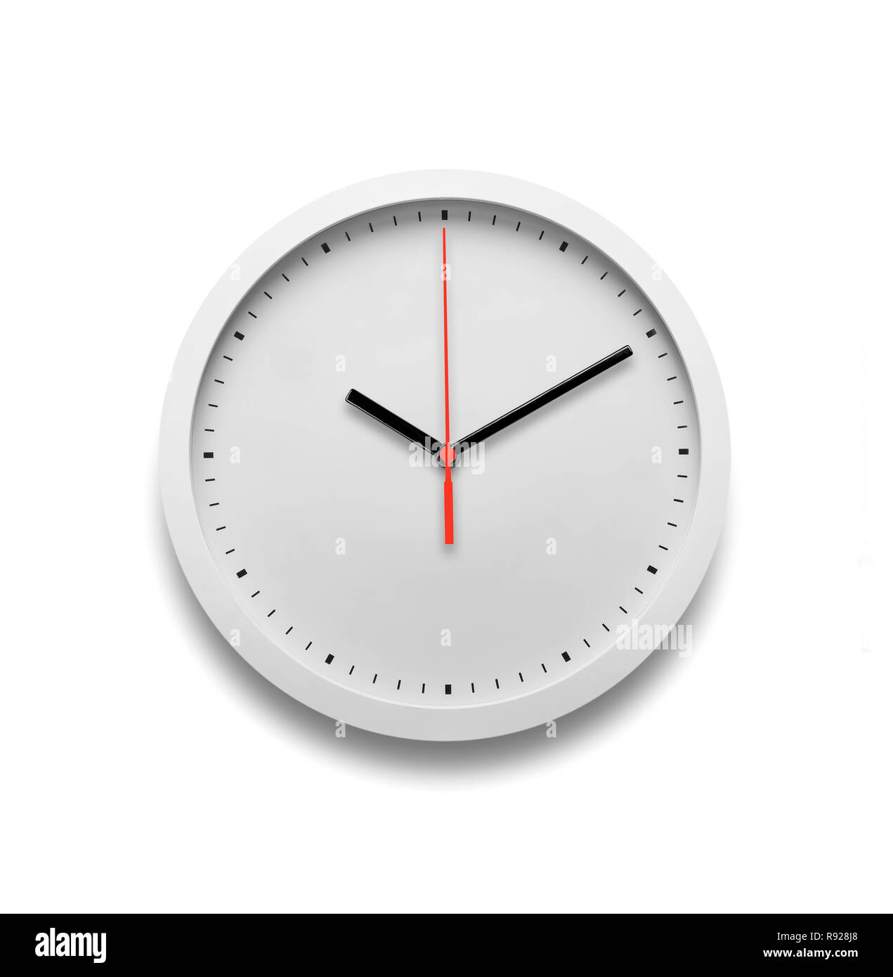 White wall clock isolated on white background Stock Photo - Alamy