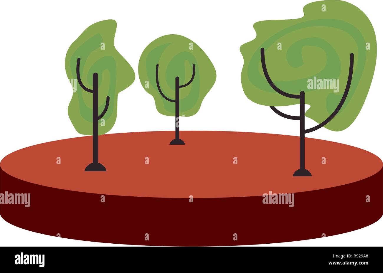 outdoors trees forest on white background vector illustration Stock ...