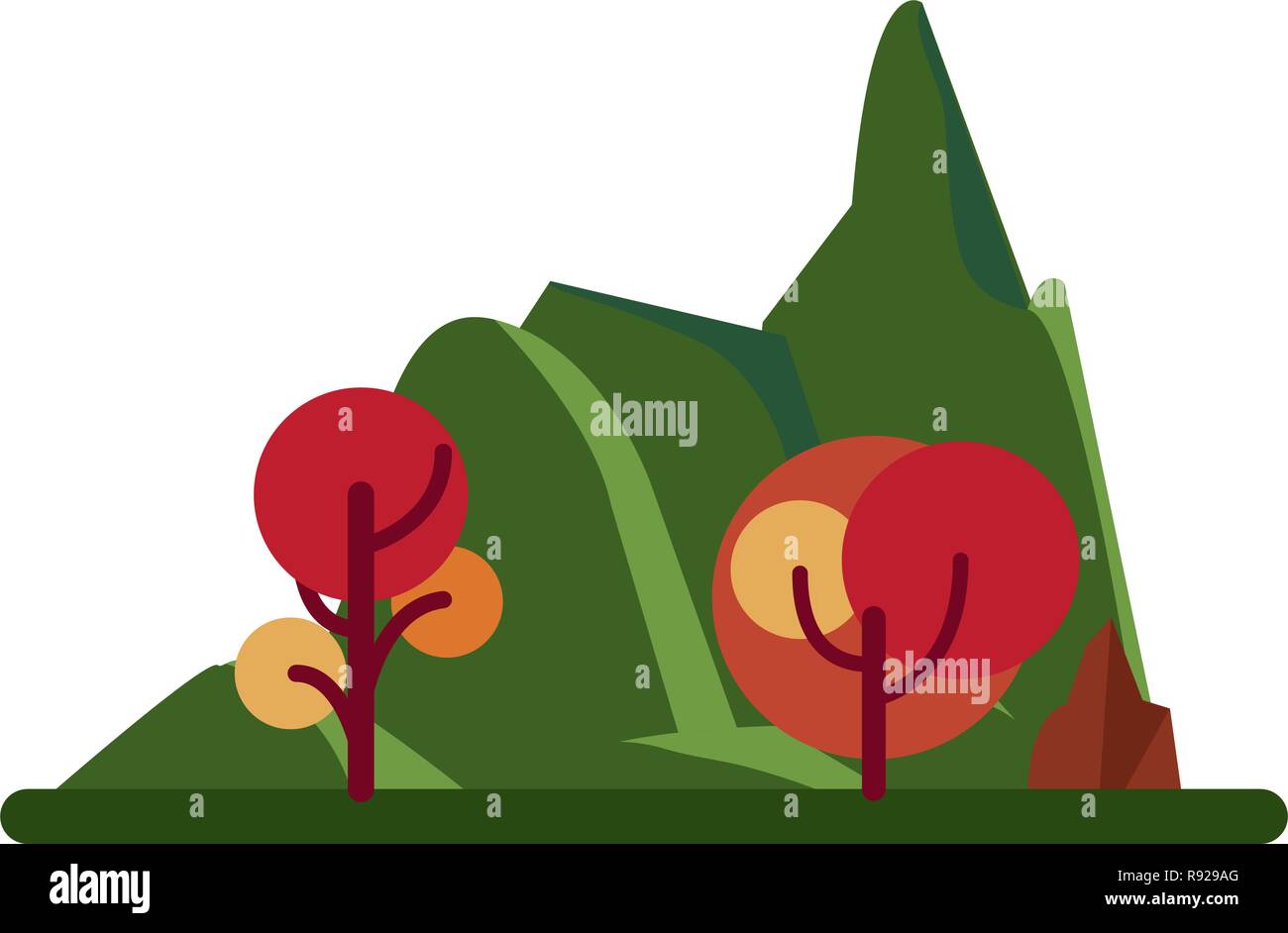 outdoors trees forest on white background vector illustration Stock ...