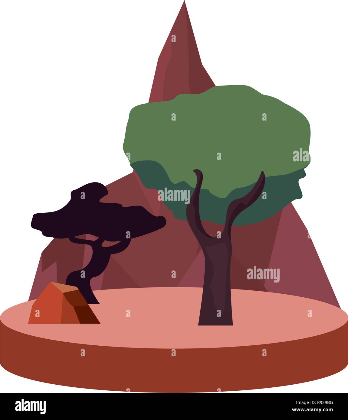 outdoors trees forest on white background vector illustration Stock ...