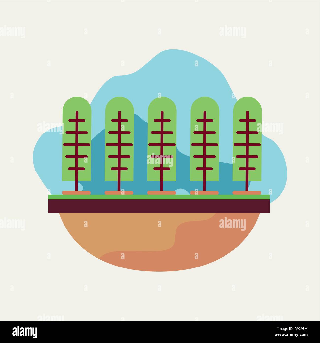 natural trees sky nature landscape vector illustration Stock Vector ...