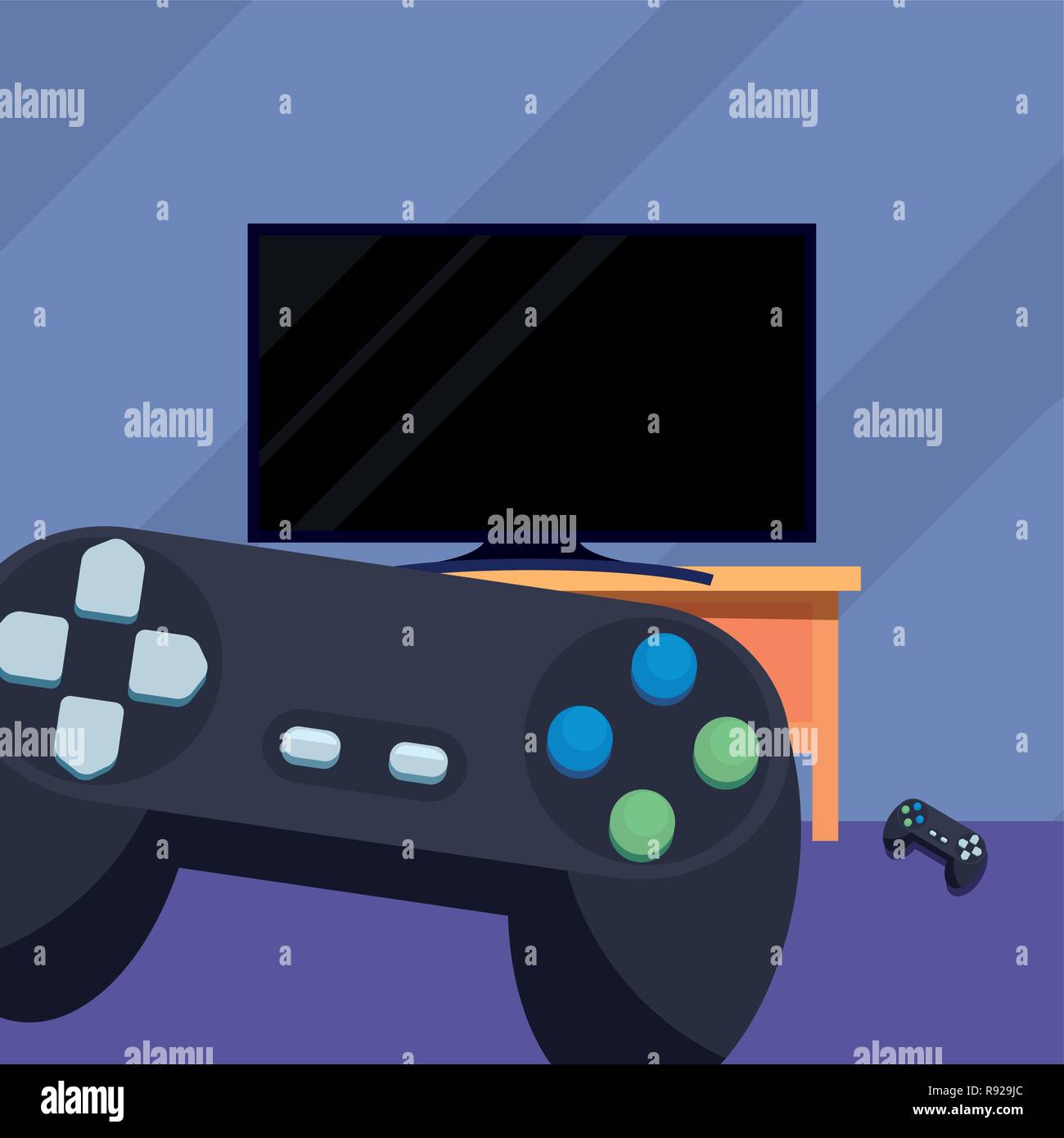 video game television control play vector illustration Stock Vector ...
