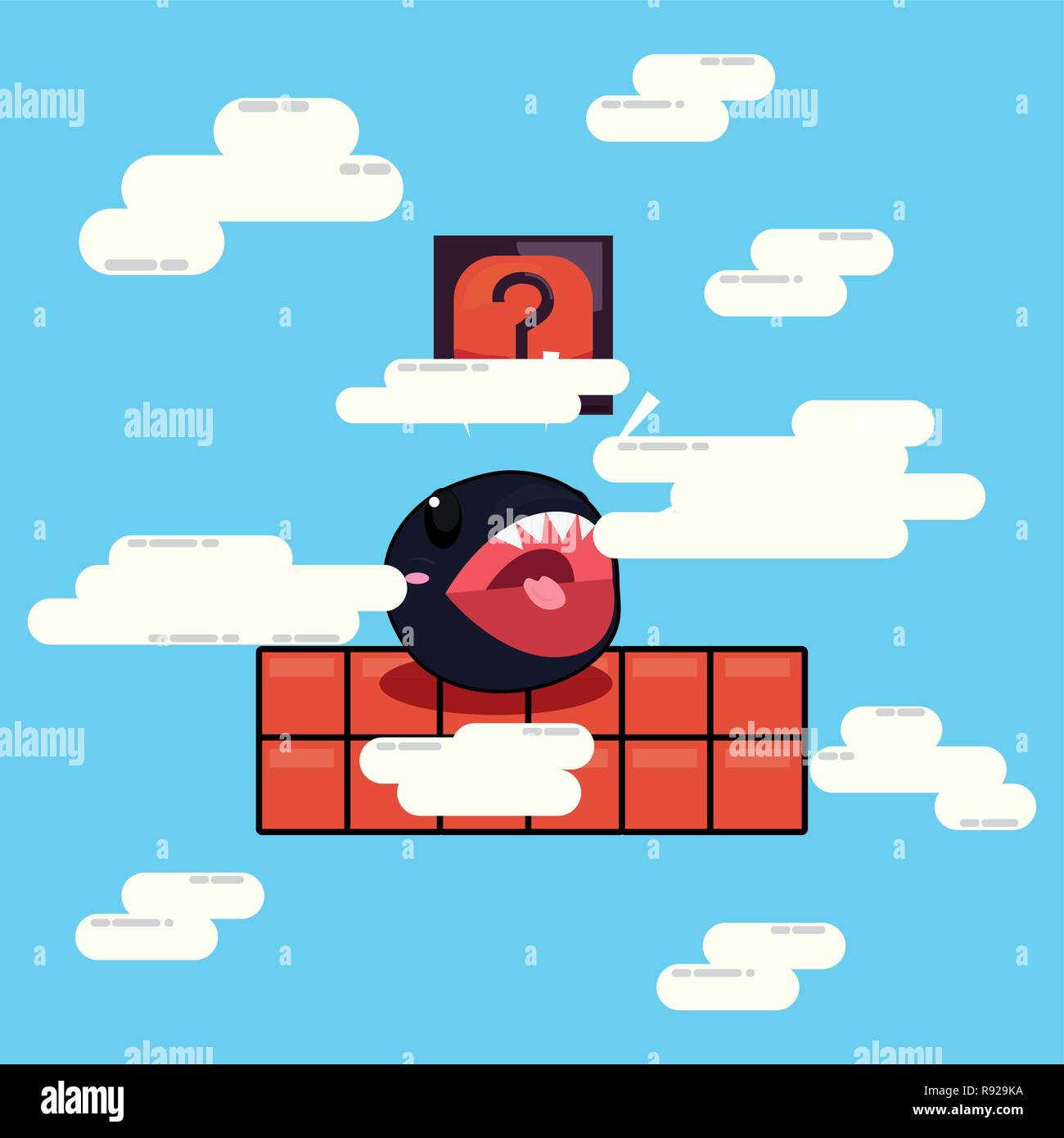 video game monster brick mysterious boxe vector illustration Stock Vector