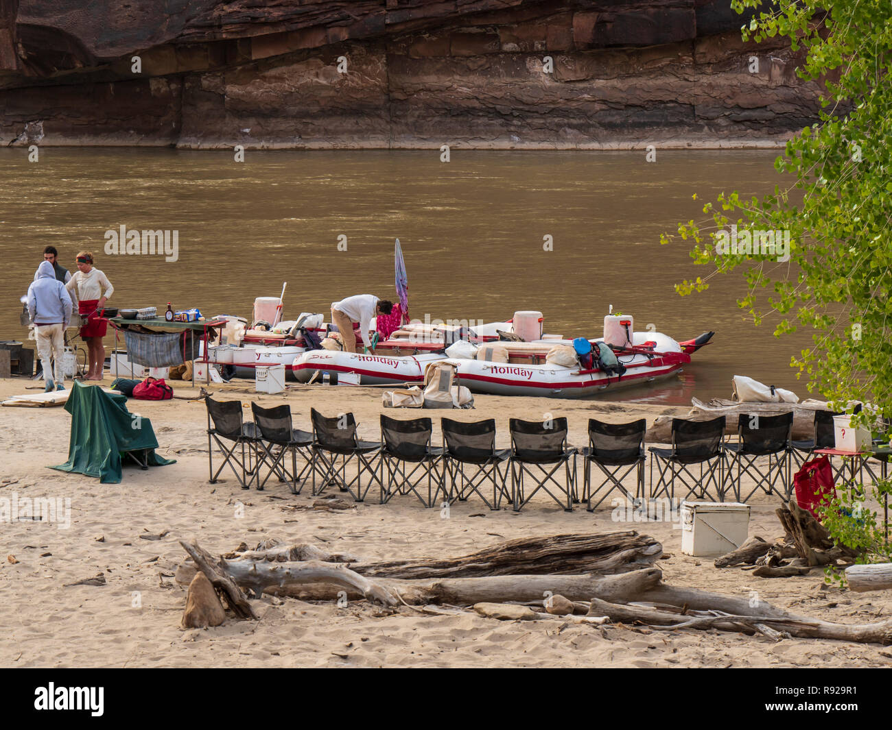 Steer Ridge campsite, Desolation Canyon north of Green River, Utah. Stock Photo