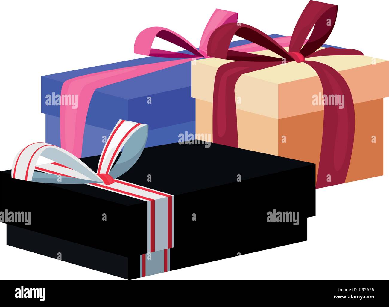 Wrapped Box Vector wrapped gift boxes party celebration vector illustration Stock Vector ...