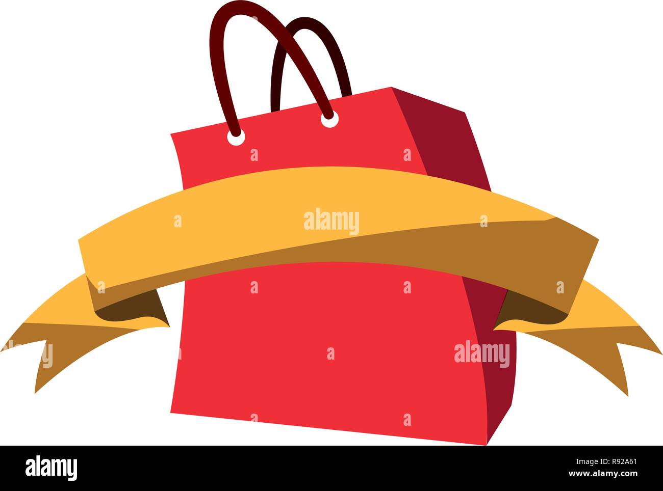 shopping paper bag with ribbon vector illustration Stock Vector Image