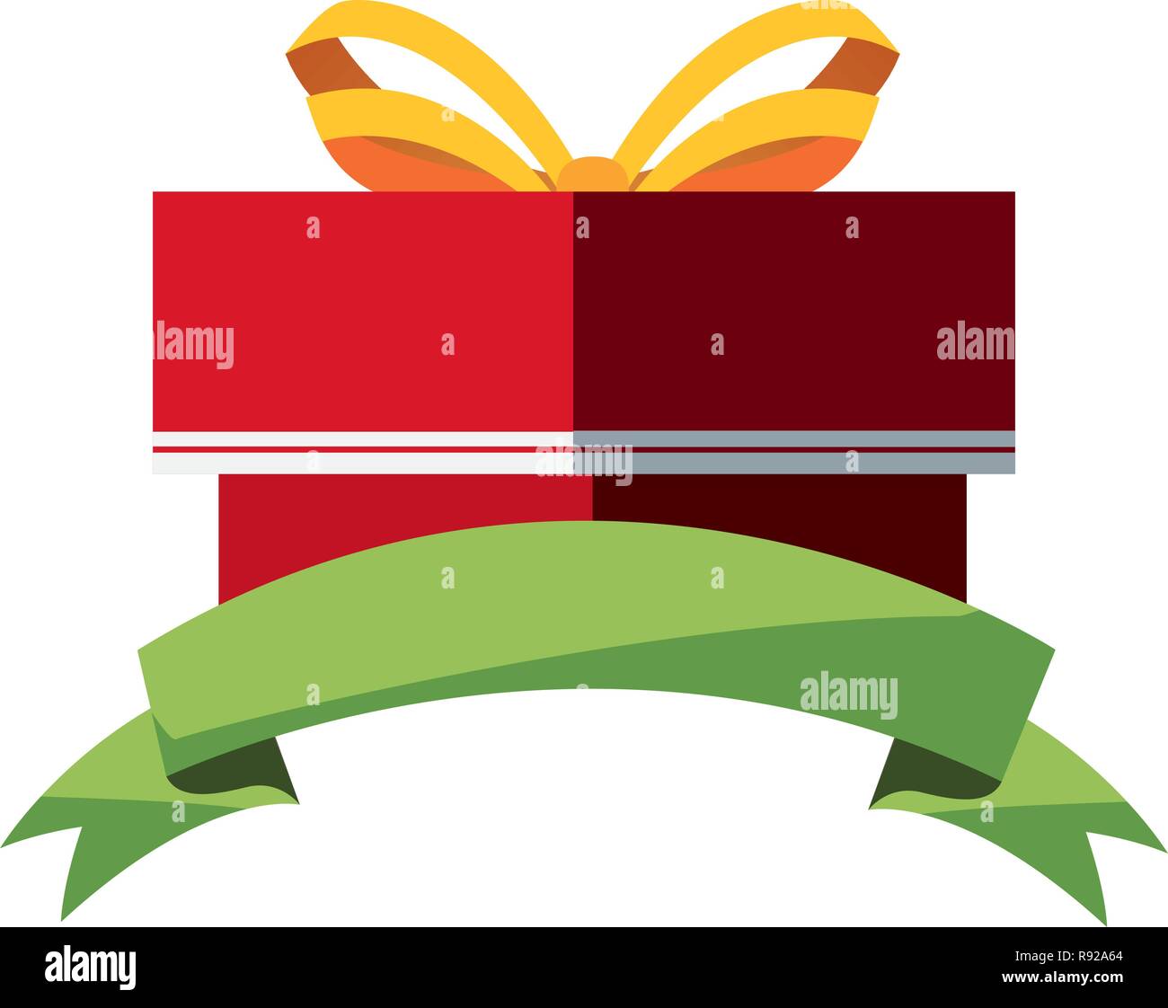 gift box with ribbon on white background vector illustration Stock ...