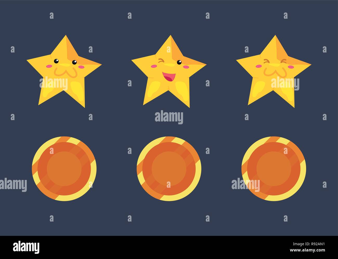 cute stars coins video game vector illustration Stock Vector Image ...