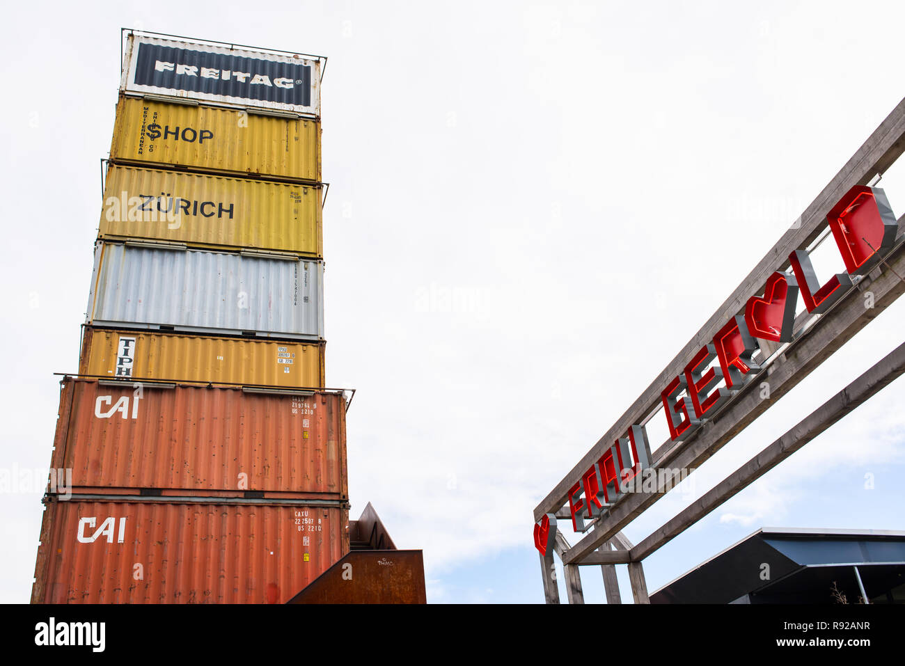 Zurich, Switzerland March 2017 Freitag Shop in Zurich made of