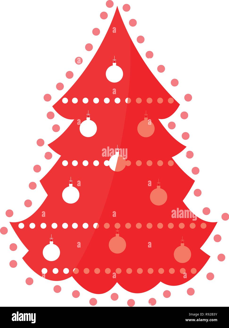 Christmas tree icon over white background, vector illustration Stock ...