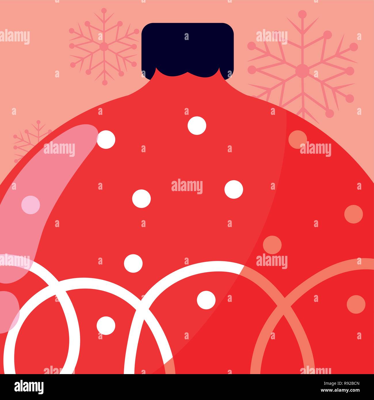 Christmas ball over red background, vector illustration Stock Vector ...