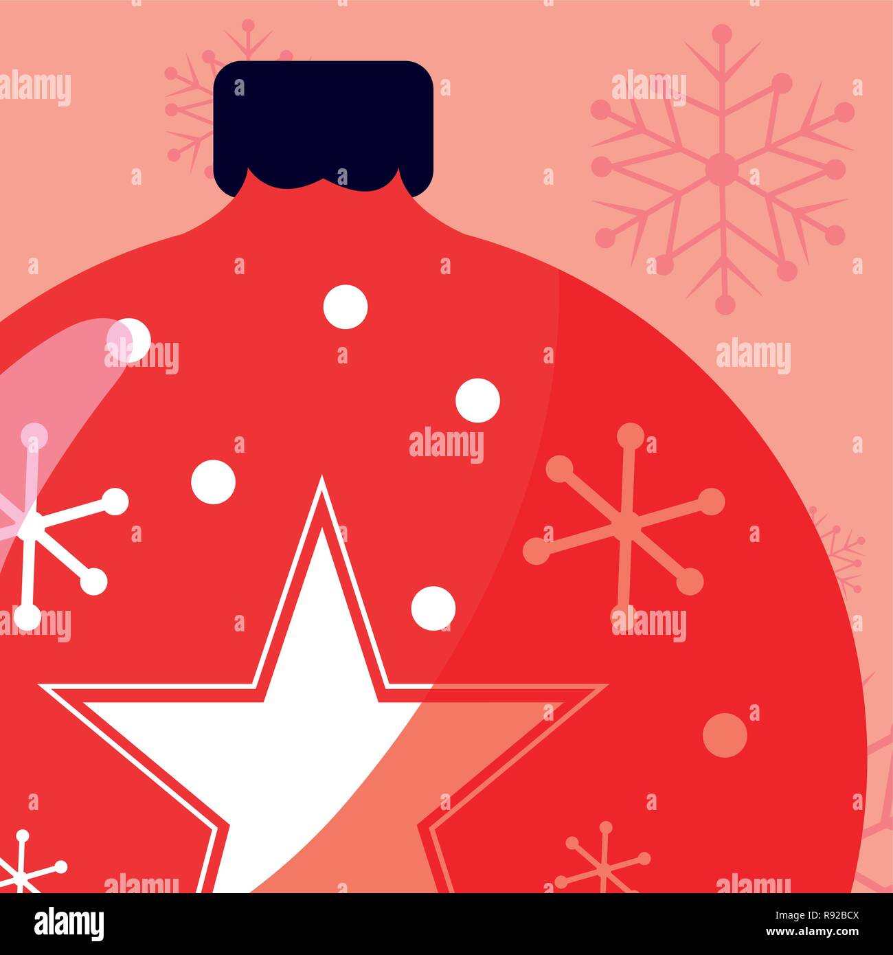 Christmas ball over red background, vector illustration Stock Vector ...
