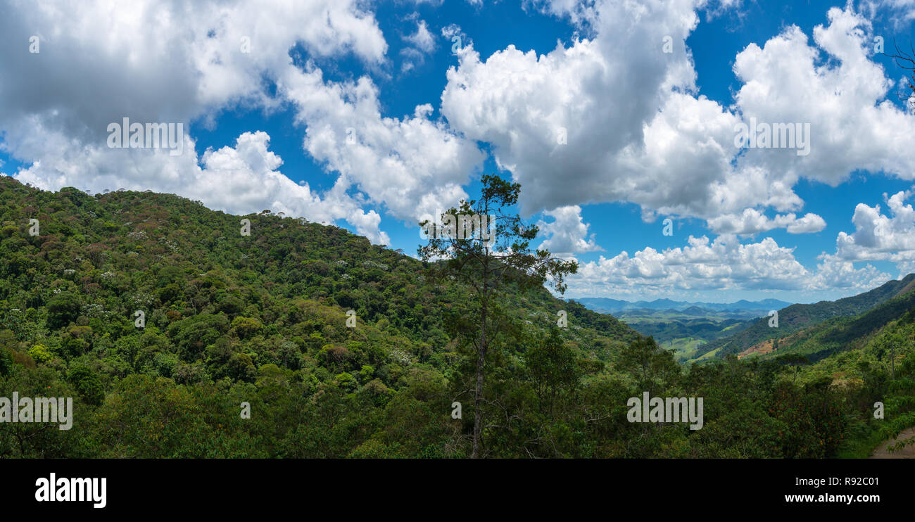 Panoramic view from Serra do Brigadeiro mountain range in Minas Gerais, Brazil. Stock Photo