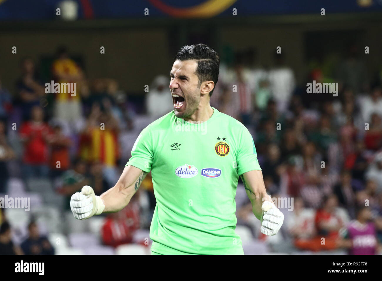 Al Ain, United Arab Emirates. 18th Dec, 2018. Tunis goalkeeper Rami ...