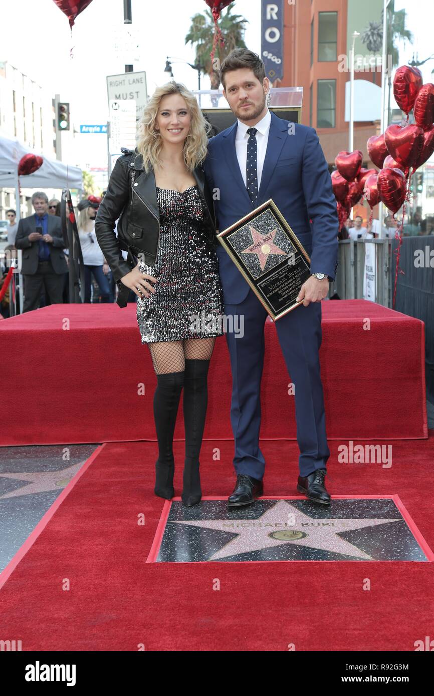 Los Angeles, CA, USA. 16th Nov, 2018. LOS ANGELES - NOV 16: Luisana Lopilato, Michael Buble at the Michael Buble Star Ceremony on the Hollywood Walk of Fame on November 16, 2018 in Los Angeles, CA Credit: Kay Blake/ZUMA Wire/Alamy Live News Stock Photo