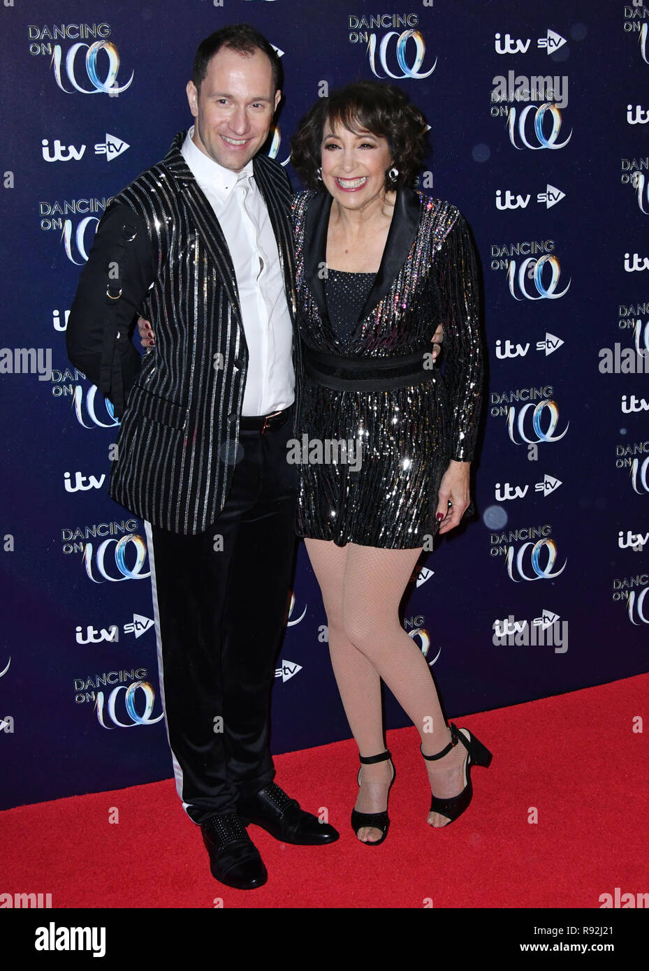 London, UK. 18th December, 2018. Lukasz Rozycki, Didi Conn at launch to celebrate the new series of the ITV Dancing On Ice skating competition, at Natural History Museum Credit: Nils Jorgensen/Alamy Live News Stock Photo