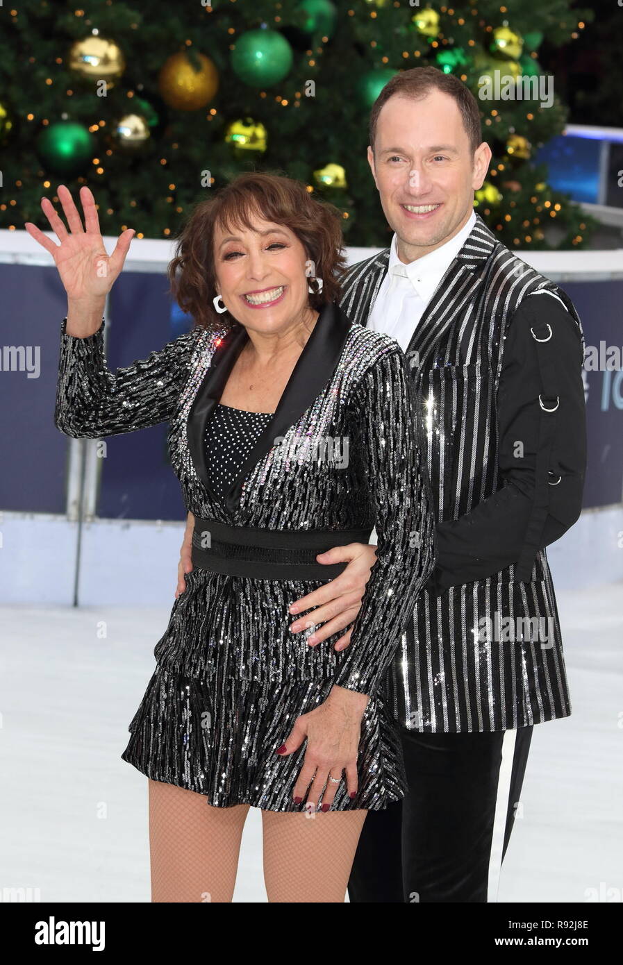 London, UK. 18th Dec, 2018. Didi Conn and Lucasz Rozycki at the Dancing On Ice Launch Showcase at the Natural History Museum Ice Rink, Kensington, Credit: Keith Mayhew/SOPA Images/ZUMA Wire/Alamy Live News Stock Photo