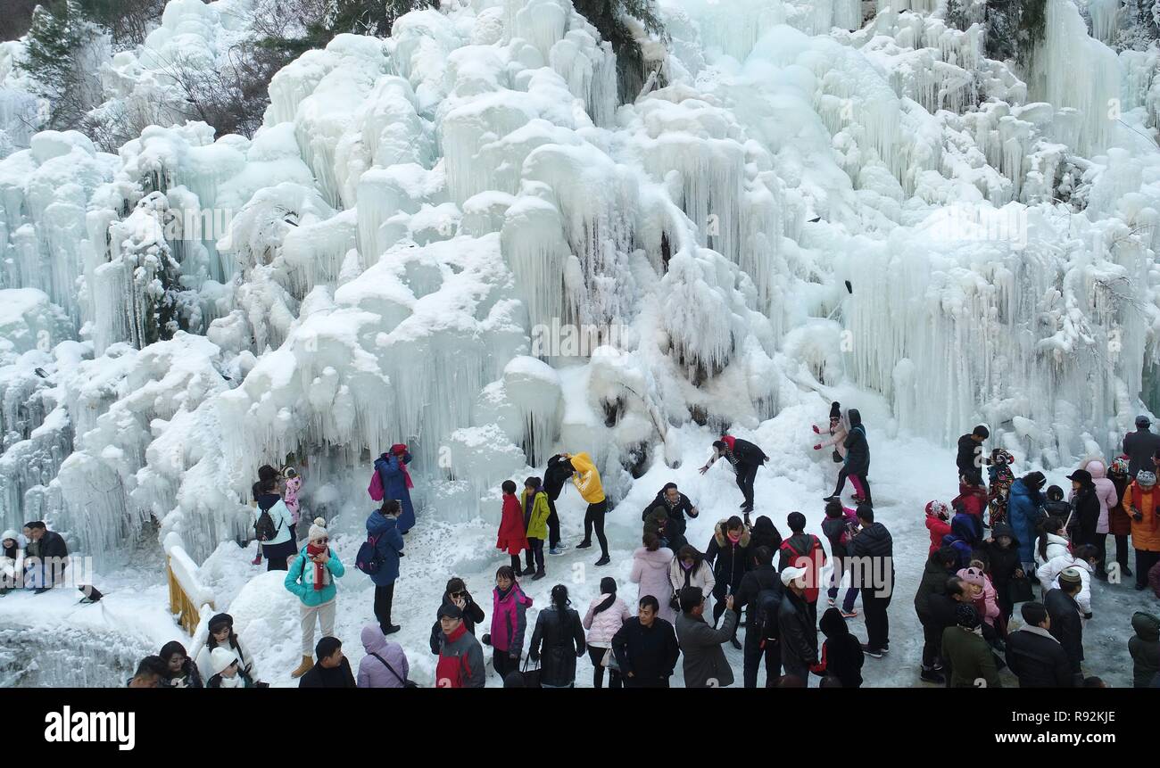 Beijing, China's Gansu Province. 16th Dec, 2018. Tourists admire ...