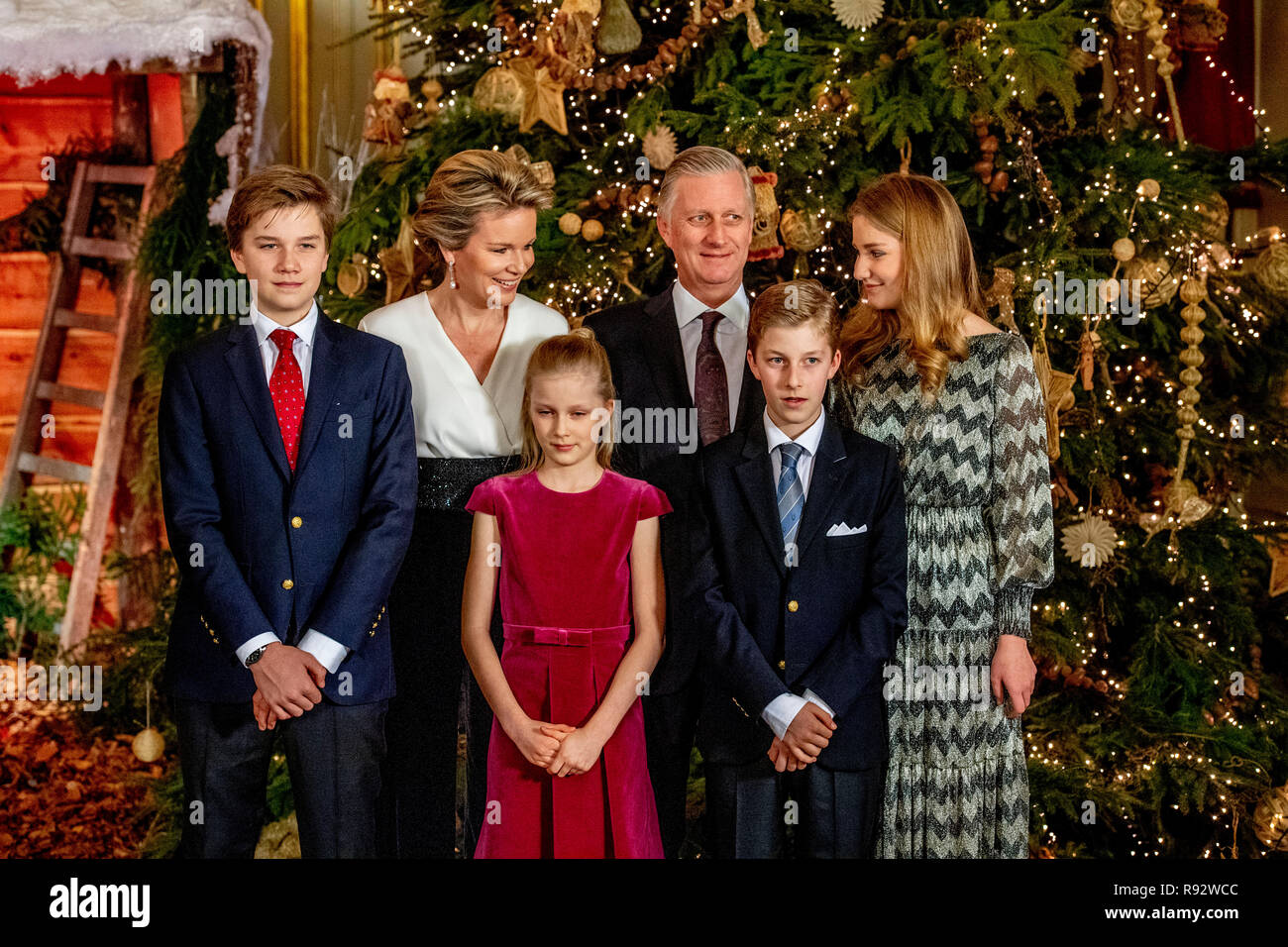 Brussels Belgium 19th Dec 2018 King Philippe Queen Mathilde King Albert Princess Elisabeth Prince Gabriel Prince Emmanuel Princess Elenore Princess Astrid En Prince Lorenz Of Belgium Attend The Annual Christmas Concert At