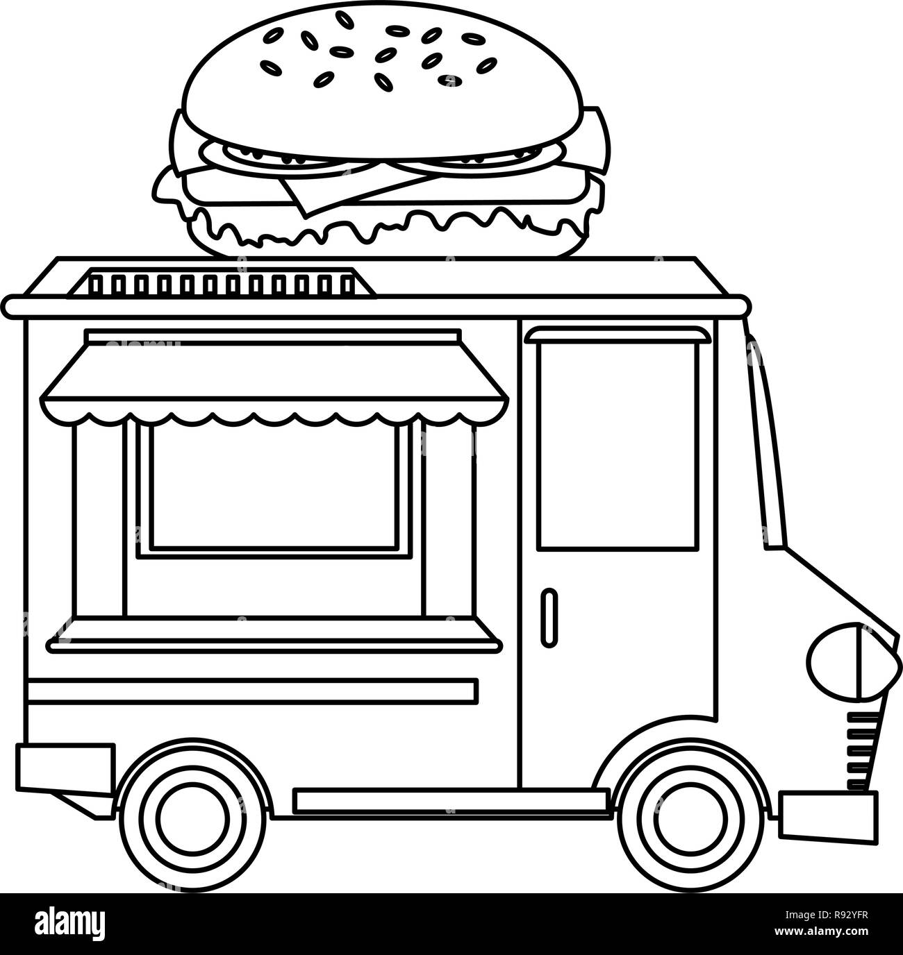Food Truck Festival Black and White Stock Photos & Images Alamy