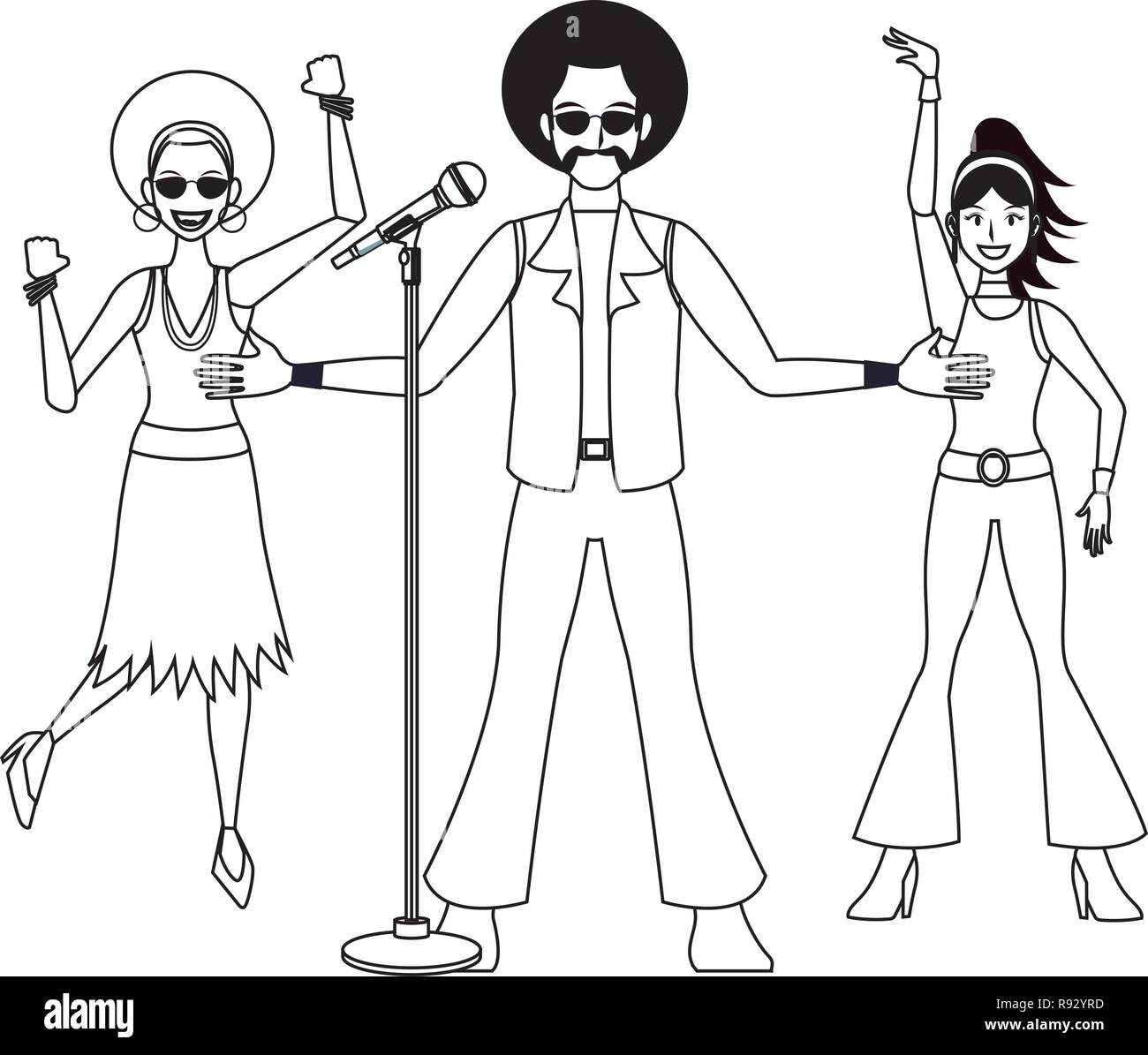 Disco people cartoon Stock Vector Image & Art - Alamy