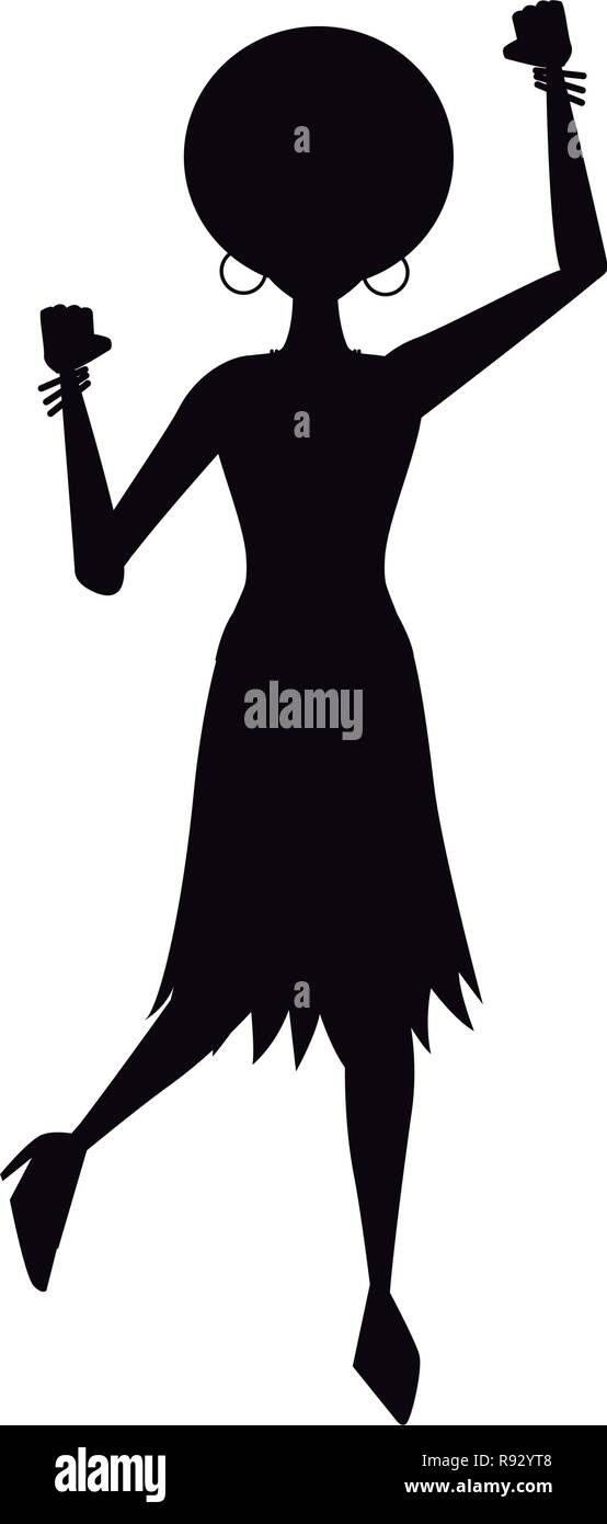 Disco woman silhouette Stock Vector