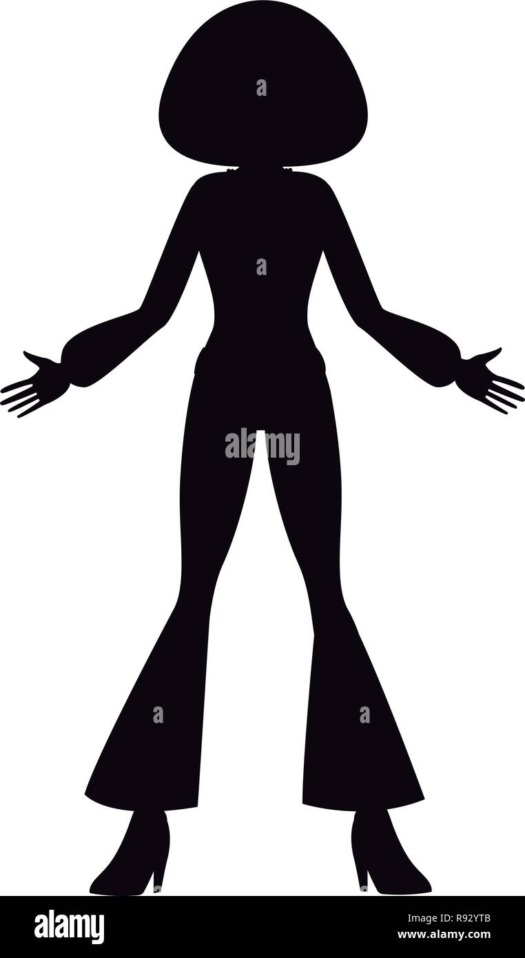 Disco woman silhouette Stock Vector