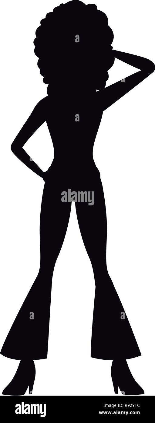 Disco woman silhouette Stock Vector