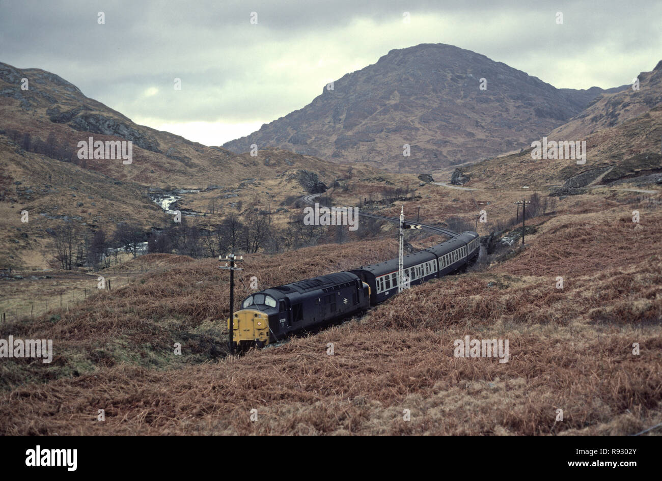 Diesel Locomotive On The West Highland British Rail Glasgow To