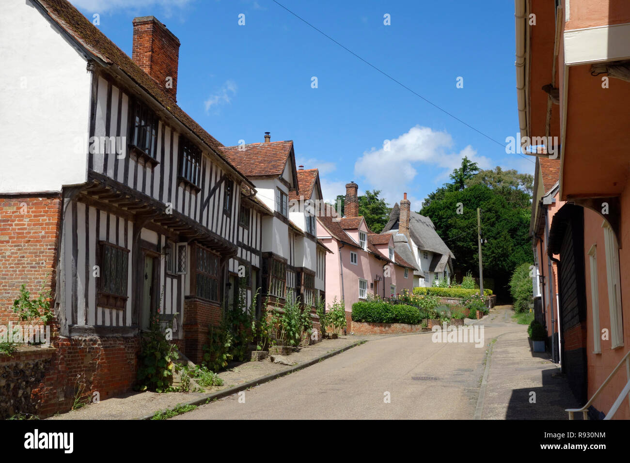 Timberframed houses in the Street, Kersey, Suffolk Stock Photo Alamy
