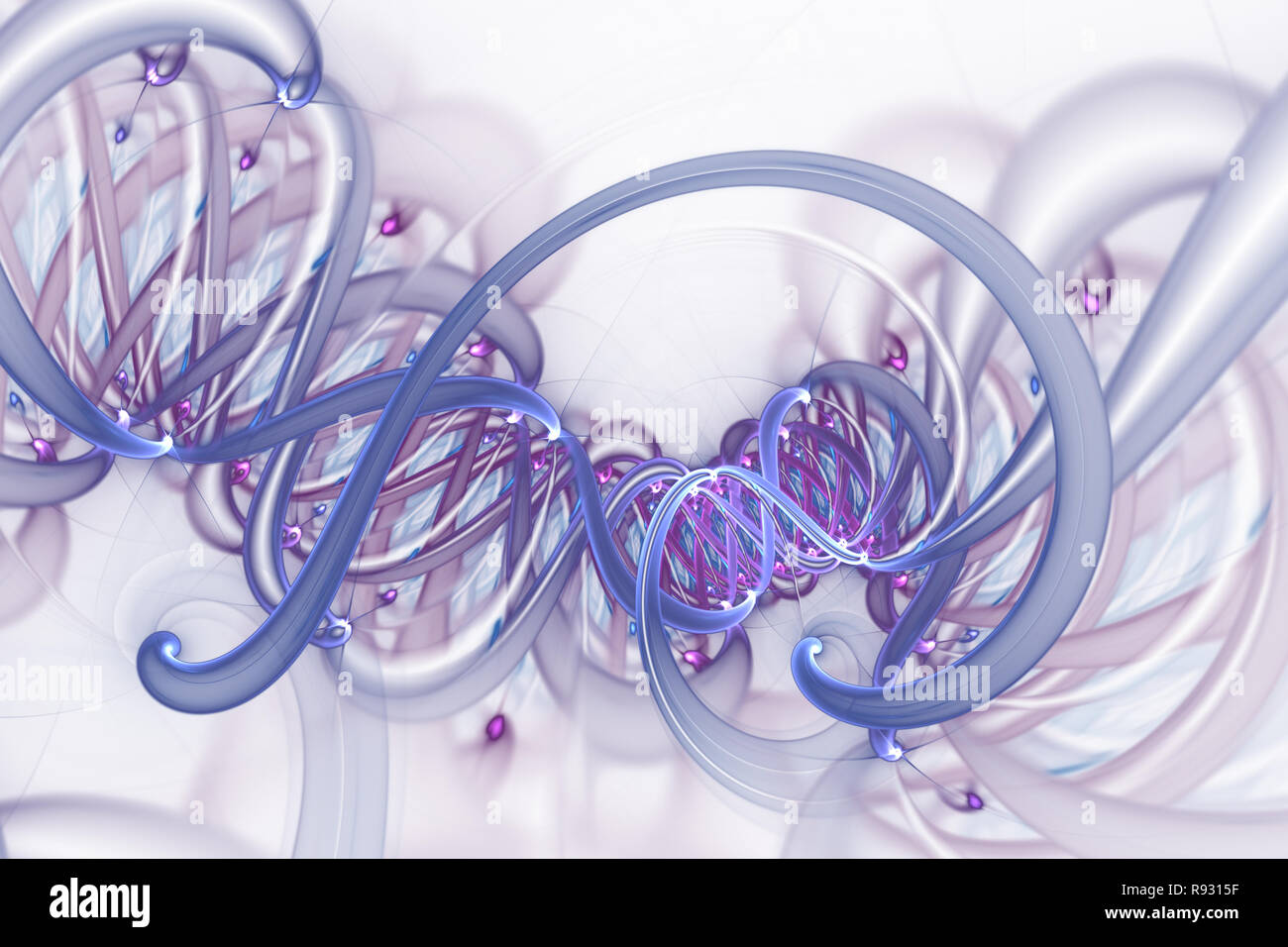 Scientific illustration of DNA molecule spiral. Genetic engineering and gene manipulation concept. DNA helix molecules and chromosomes, DNA strand, mo Stock Photo