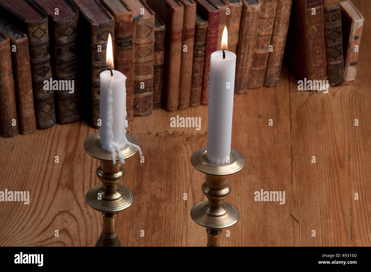 Old Books Candles Stock Photos & Old Books Candles Stock Images Alamy